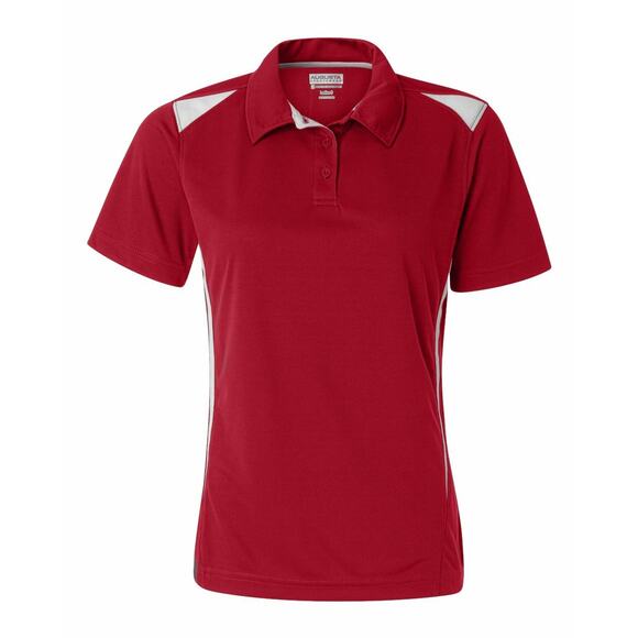 Augusta Sportswear Women's Sm Red White Colorblock Moisture Free Mesh Sport GOLF - Picture 2 of 3